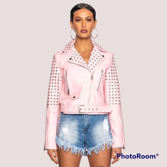 Bebe Rosa Grommet Moto Jacket - Picture 3 of 7